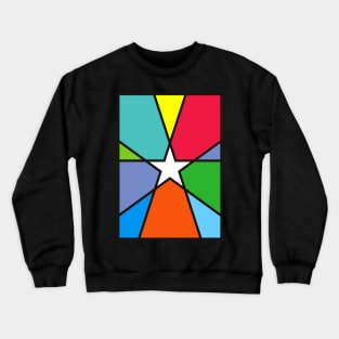 Colorful Star Rainbow Color Flat Poster Crewneck Sweatshirt